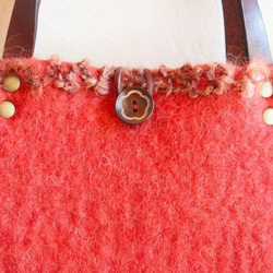 フェルトのランチトートバッグ（赤茶） 4枚目の画像