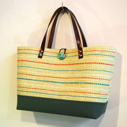 [出售]手工編織果子露彩色風景手提包（綠色） 第5張的照片