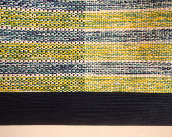 【在庫処分SALE】手織りパステルボーダーのトートバッグ（若草色） 4枚目の画像