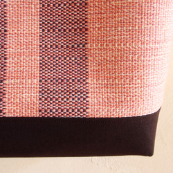 【受注制作】春色ツイード調手織り布のトートバッグ（桜色） 4枚目の画像
