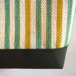 【特賣】初夏邊框手工編織布午餐手提包（綠色） 第4張的照片