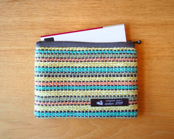 [夏季幸運袋]手工編織多色方形手提包和小袋（黃色） 第4張的照片