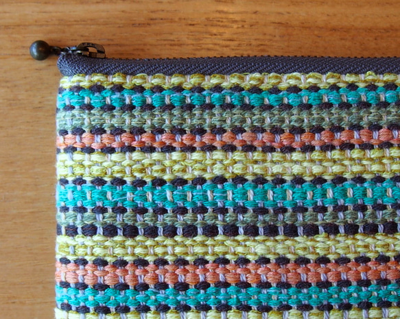 [夏季幸運袋]手工編織多色方形手提包和小袋（黃色） 第10張的照片