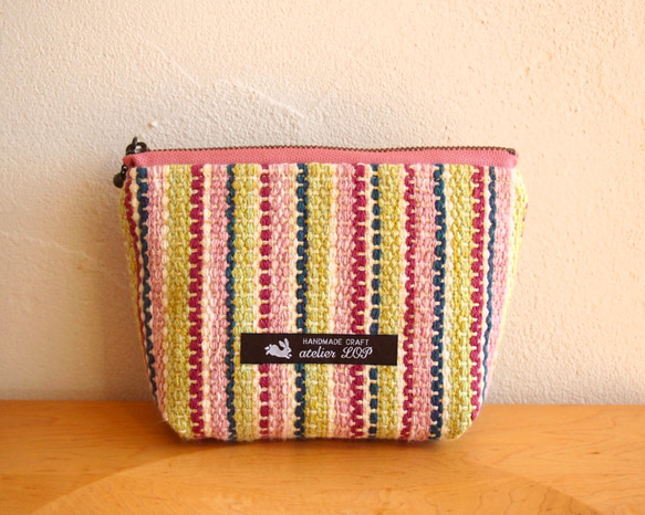 【夏日幸運包】手工編織法國彩色手提袋和小袋套裝（粉紅色） 第4張的照片