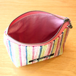 【夏日幸運包】手工編織法國彩色手提袋和小袋套裝（粉紅色） 第5張的照片