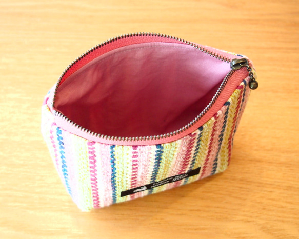 【夏日幸運包】手工編織法國彩色手提袋和小袋套裝（粉紅色） 第5張的照片