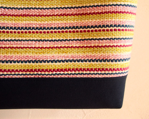 【夏日幸運包】手工編織法國彩色手提袋和小袋套裝（粉紅色） 第7張的照片
