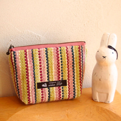 【夏日幸運包】手工編織法國彩色手提袋和小袋套裝（粉紅色） 第9張的照片