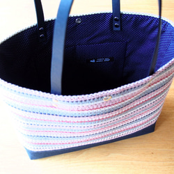 夏季法國色手工編織布手提袋（粉色） 第3張的照片