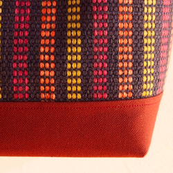 [SALE]多邊界手工編織的布手提袋（紅色） 第4張的照片