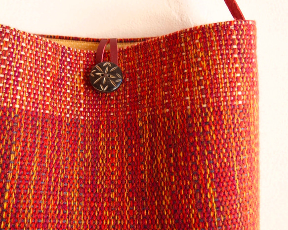 [SALE]粗花呢風格的手工編織單肩（紅色） 第4張的照片