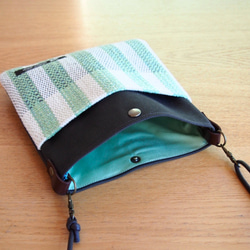 【2019幸運袋】手織格紋和邊框手提袋和壁球套裝（綠色） 第8張的照片