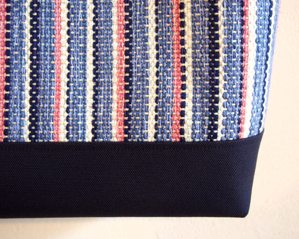 【2019 Lucky Bag】手工編織秋季彩色條紋手提包和壁球套裝（藍色） 第6張的照片