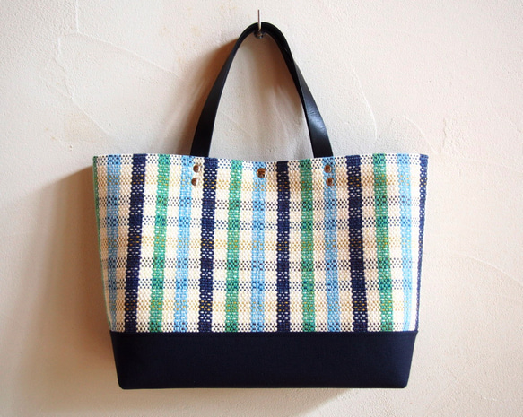 【2019 Lucky Bag】手織格紋手提包和Sococh套裝（藍色） 第2張的照片