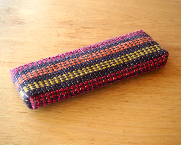【Creema限量彈簧袋】多邊形手工編織布方頭腳趾多邊手工編織布方形手提包（棕色） 第8張的照片