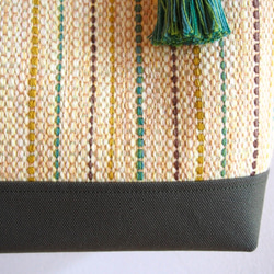 手工編織春季混色桶手提包（檸檬） 第4張的照片