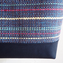 秋季混合色手工編織布手提袋（藍色） 第4張的照片
