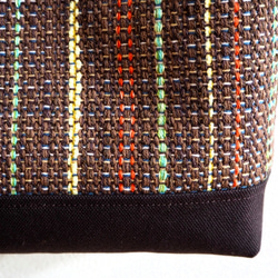 秋季混色手工編織手提包（棕色） 第4張的照片