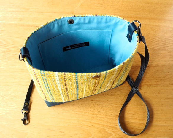 [銷售]秋季混合色手織布po包（黃色） 第3張的照片