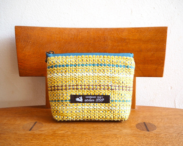 [限量秋季幸運袋]秋季混合色手工編織布手提袋和郵袋套（黃色） 第4張的照片