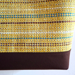 [限量秋季幸運袋]秋季混合色手工編織布手提袋和郵袋套（黃色） 第6張的照片