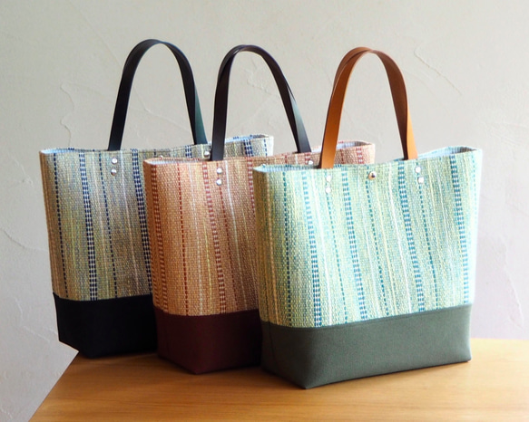 【清貨】初夏混色手織布方形手提包（本色） 第6張的照片