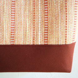 【SALE】初夏混色手織布方形托特包（橙色） 第4張的照片
