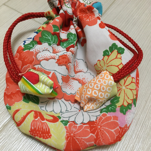 七五三着物リメイク 巾着 四つセット 巾着袋 こけしちゃん 通販