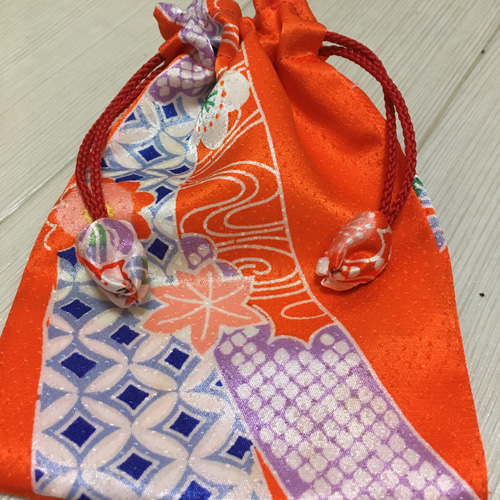 七五三着物リメイク 巾着 四つセット 巾着袋 こけしちゃん 通販