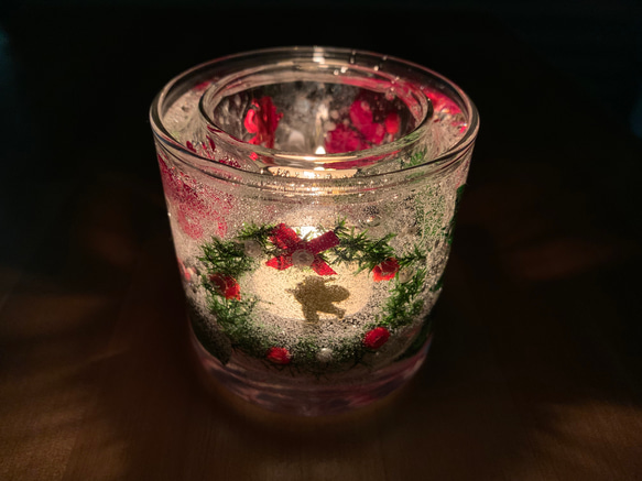 クリスマス ハーバリウムキャンドルホルダー 3枚目の画像