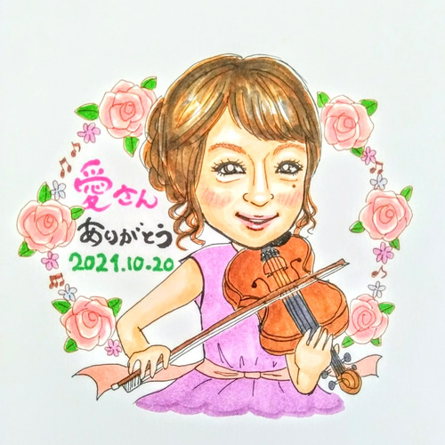 似顔絵色紙★退職　卒業　感謝　似顔絵　色紙 似顔絵 寄せ書き 色紙 退職 卒業 入学祝い いちろ作 受賞歴