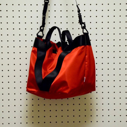 ナイロンツイル/２wayトート「Twill/French tote  S」 (Red) 4枚目の画像