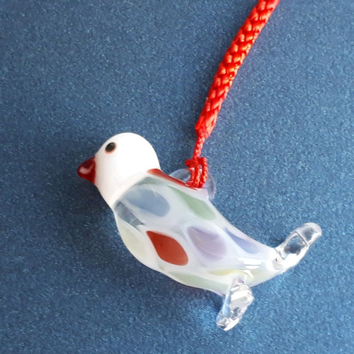 想像の小鳥アマビエ ガラスお守り 文鳥 コルク瓶入り その他