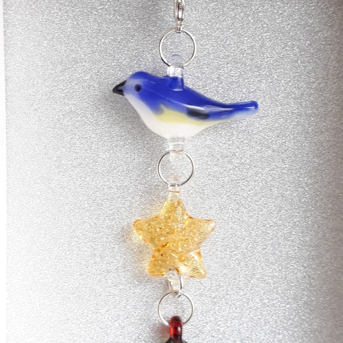 ガラス製幸せの青い鳥クリスマスオーナメント ガラス製幸せの青い鳥クリスマスオーナメント