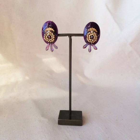 Purple Vintage Earring パープル ヴィンテージイヤリング 1枚目の画像