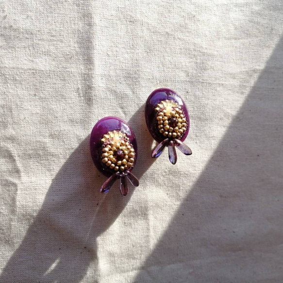 Purple Vintage Earring パープル ヴィンテージイヤリング 3枚目の画像