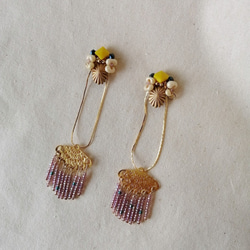 Vintage Earring ビーズフリンジ ヴィンテージイヤリング＜Light purple＞ 4枚目の画像