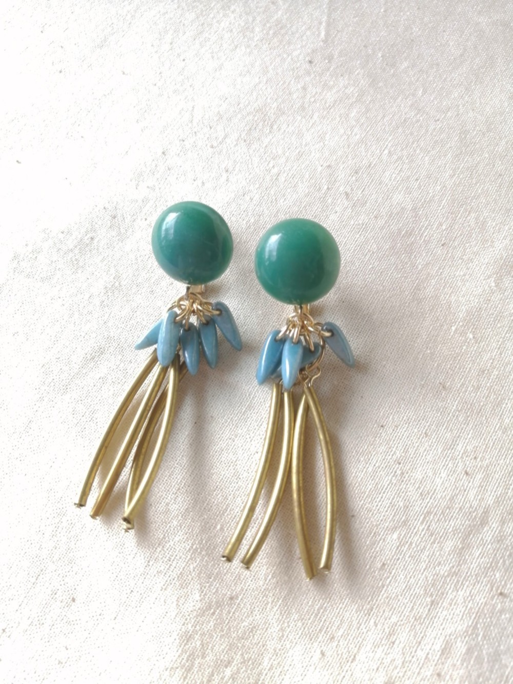 【再入荷】2way Vintage Earring ヴィンテージイヤリング＜Light beige＞