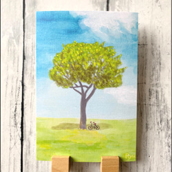 選べる3枚】『ひとやすみ』 ポストカード 風景画 木 絵 絵画