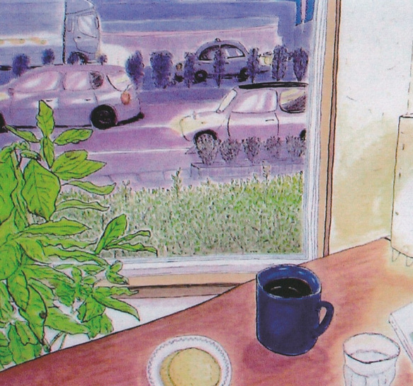 風景画 A4ポスター『癒しのひととき』 アート ポスター コーヒー カフェ 絵 絵画 水彩画 おしゃれ インテリア 3枚目の画像
