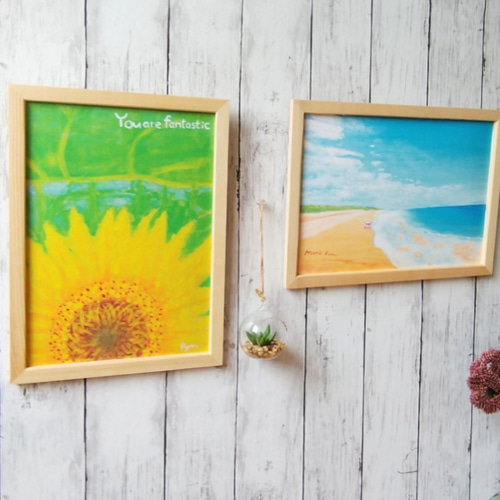 A3フレーム付きポスター　風景画　海の景色　オリジナルフォト　インテリア Amazon.co.jp: 海 アートパネル 海の絵 写真 ハワイ 自然 風景