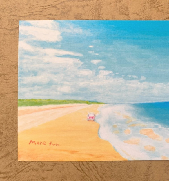 風景画 海の絵 【選べる3枚】『More fun』 ポストカード 海 空 夏 絵 絵画 イラスト アクリル画 ハガキ 1枚目の画像