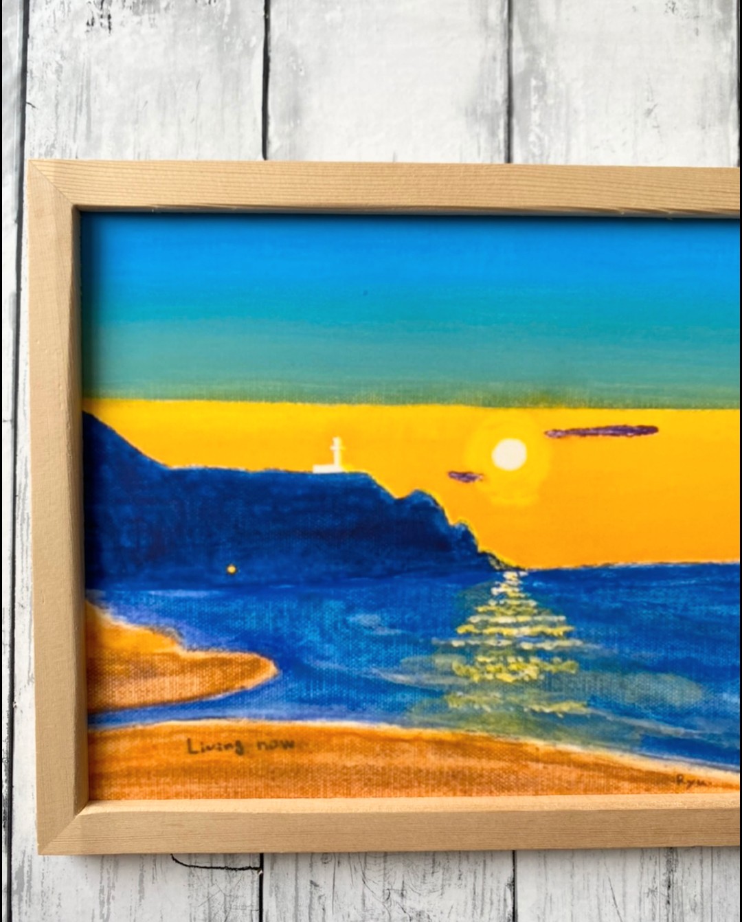 Living now』 アート ポスター 海 夕陽 空 山 風景画 水彩 絵 絵画