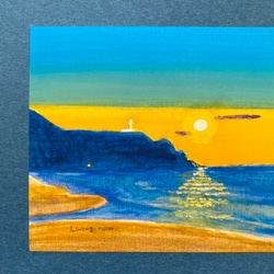 風景画 海の絵 【選べる3枚】『今を生きている』 ポストカード 海 空 名言 絵 絵画 イラスト アクリル画 ハガキ 2枚目の画像