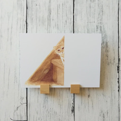 【選べる3枚】 コーヒー で描いています『ほっこりするね』 ポストカード 猫 ねこ ペット 絵 絵画 イラスト 水彩画 1枚目の画像