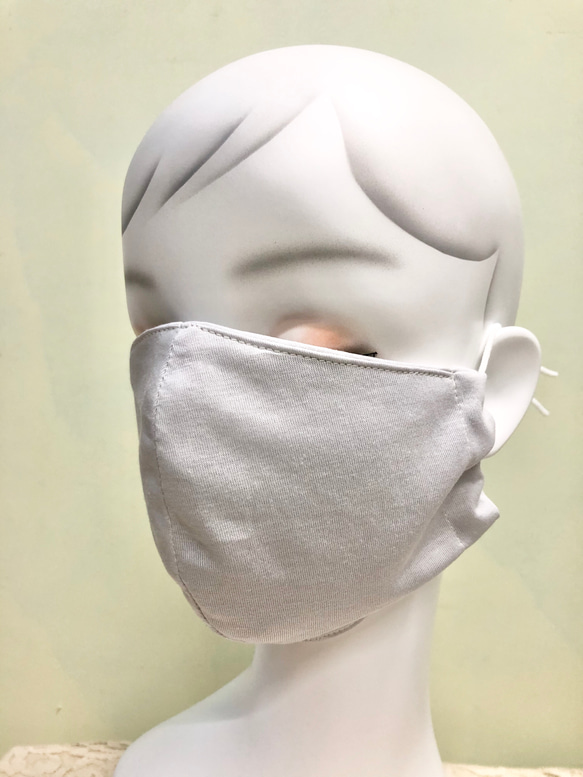 再再再販　接触　冷感　マスク　大きめ　Lサイズ　ライトグレー　通気性　ひんやりクール　夏マスク　シンプル　通勤通学 3枚目の画像