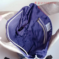 【わけあり】ブルーのサークルが印象的なスザニのバッグ【A4が入ります】/着物に合うバッグ（送料無料） 5枚目の画像