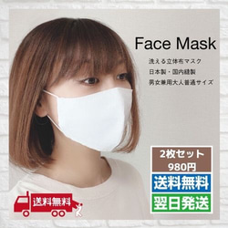 送料無料】翌日発送⭐︎立体布マスク（2枚set） その他ファッション