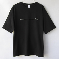 筆算・黒　ビッグシルエットTシャツ 2枚目の画像