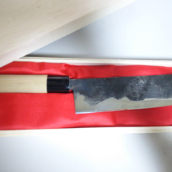 青紙2号クラッド 黒打 菜切型万能包丁160㎜ 焼柄 G1635 包丁・ナイフ